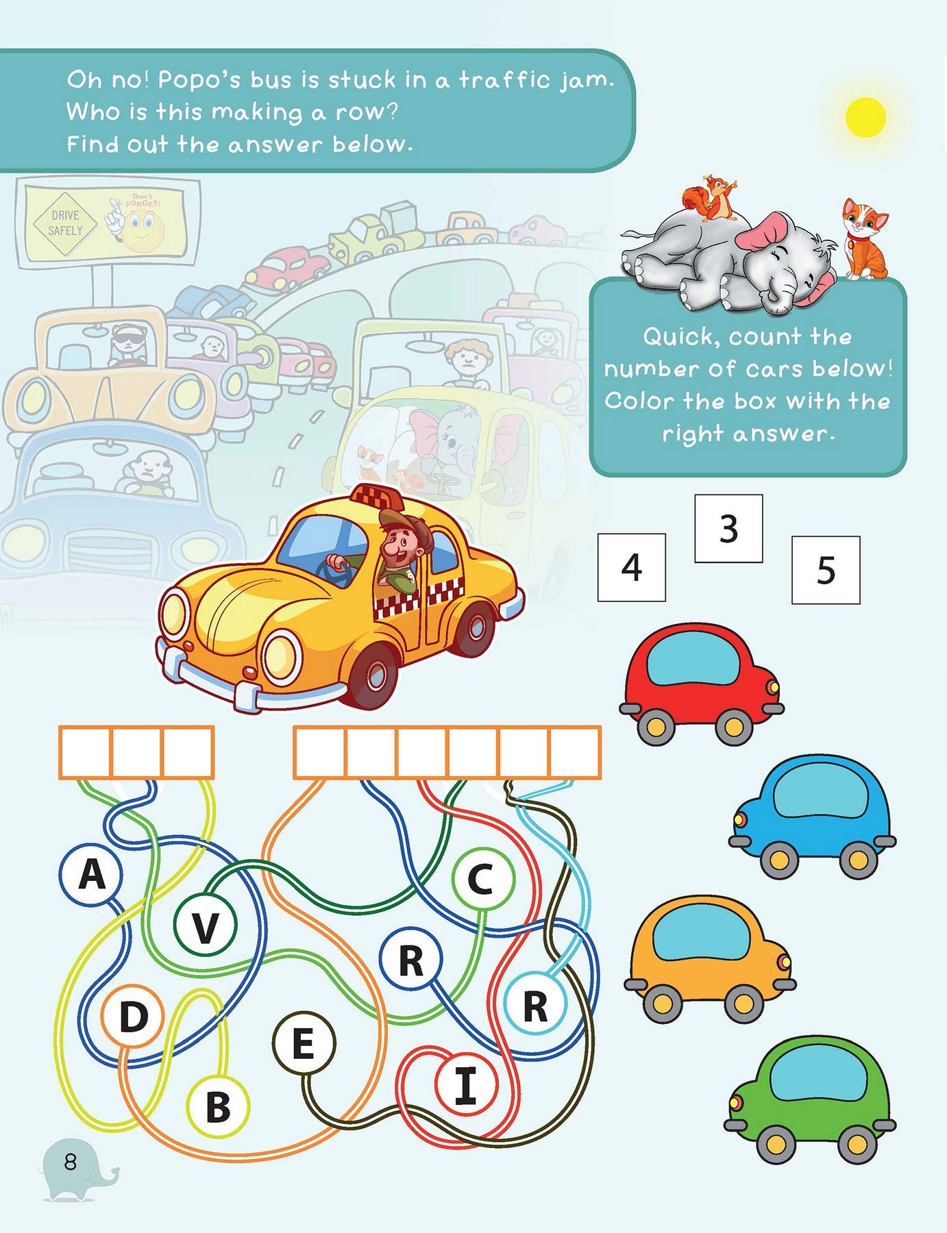 Popo loves vehicles. Do you? - Activities , Coloring, Counting, Writing Book For Children